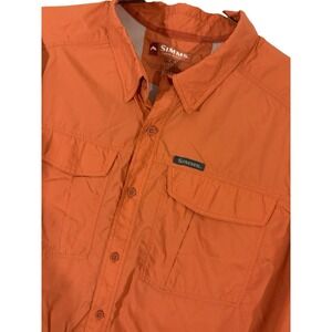 SIMMS FISHING GUIDE SERIES‎ SHIRT MENS XL ORANGE LIGHTWEIGHT VENTED